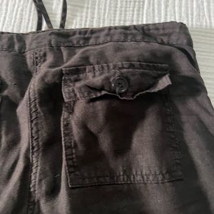 Juicy Couture black linen drawstring pants size P-S
